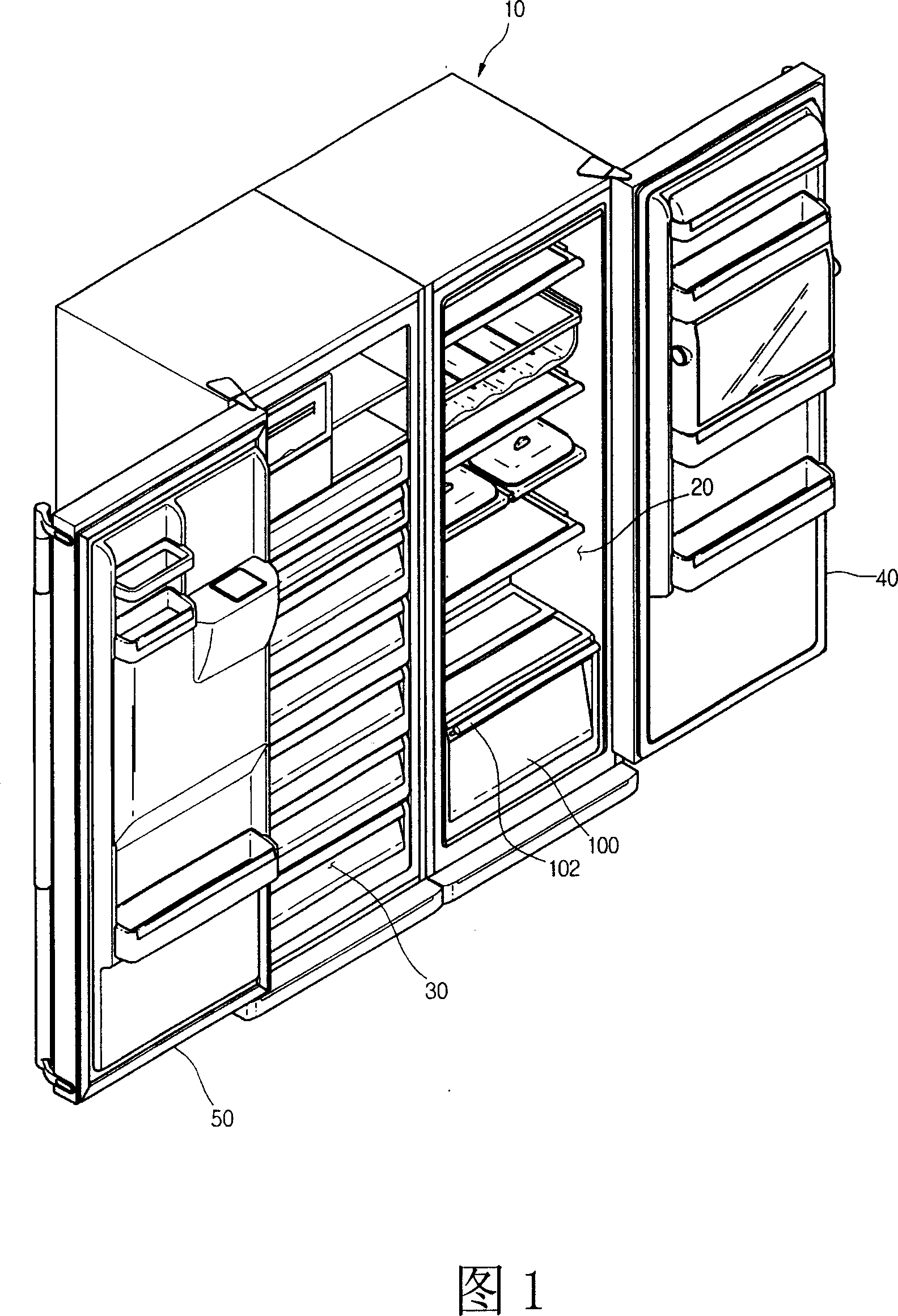 Defrosting device for refrigerator