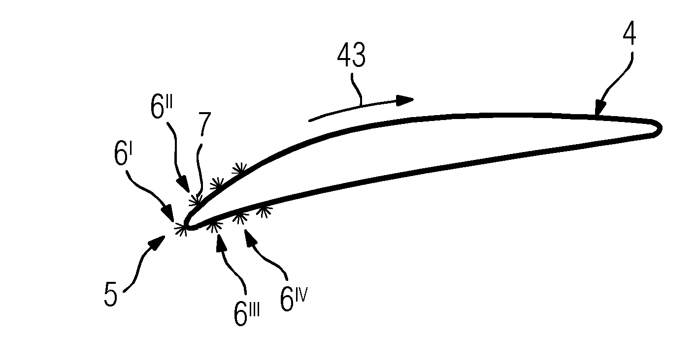 Compressor blade with nozzle