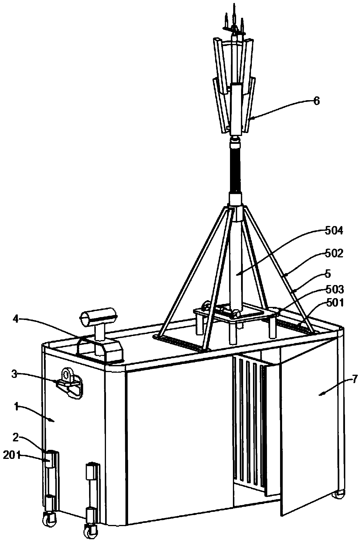 Novel mobile base station lightening protection device