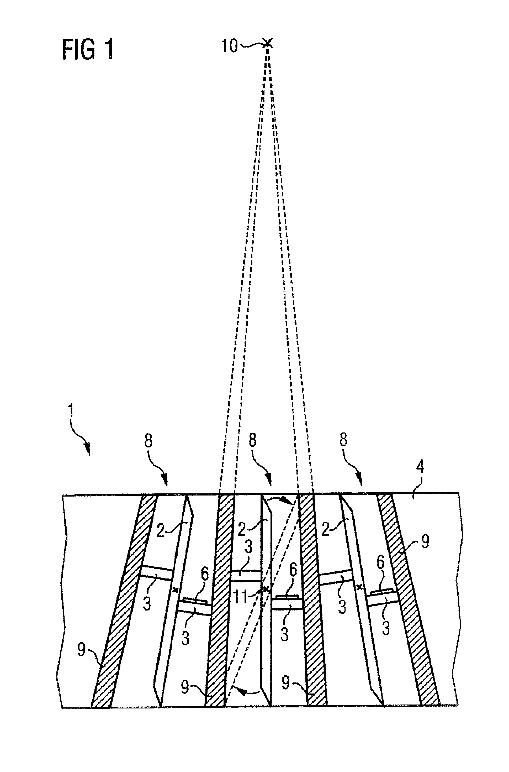 Apparatus for spatial modulation of an x-ray beam