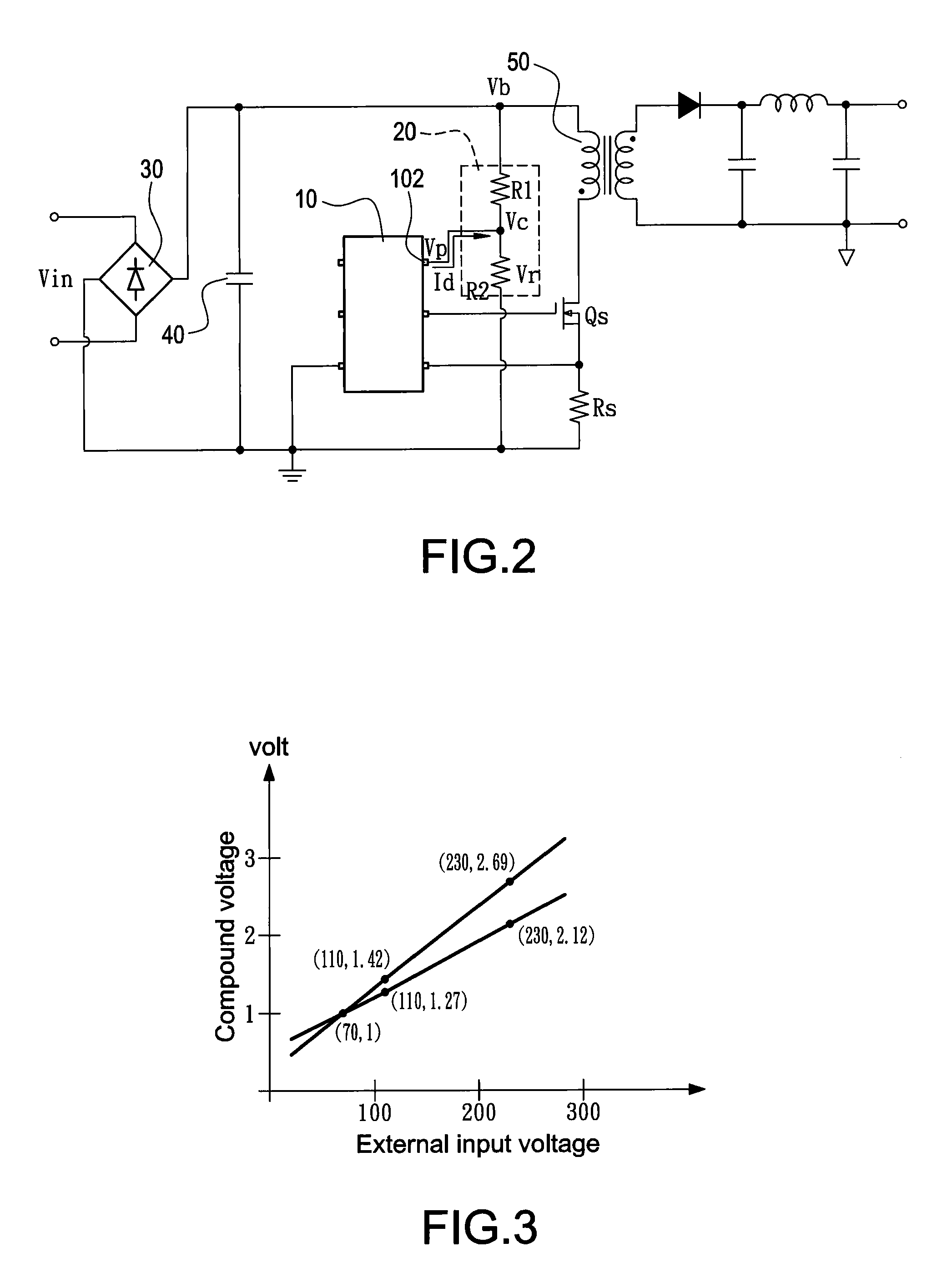 Integrated control circuit of setting brown-in voltage and compensating output power and method for operating the same