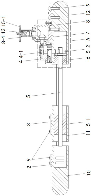 An extramedullary combined bevel gear bone extension device