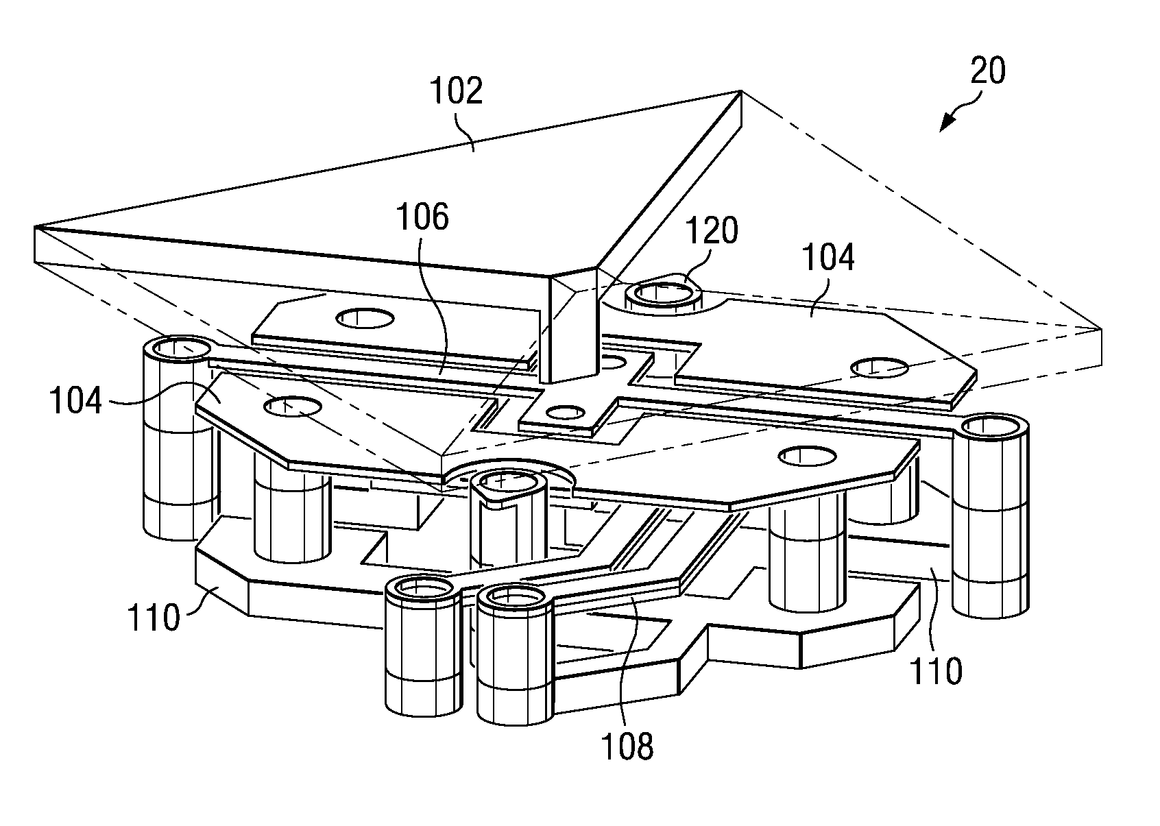 Micromirror system with electrothermal actuator mechanism