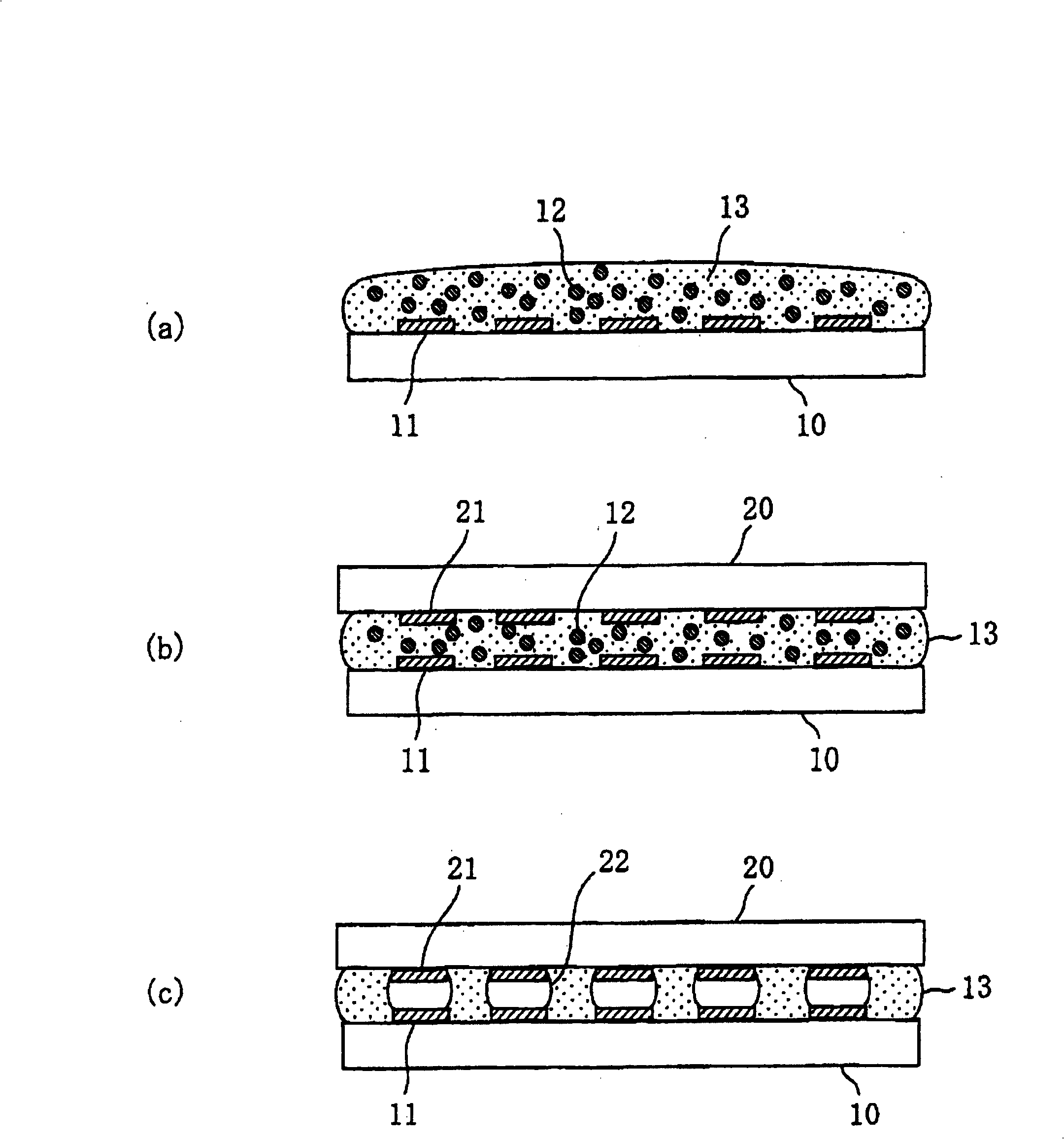 Flip chip mounting method and flip chip mounting element