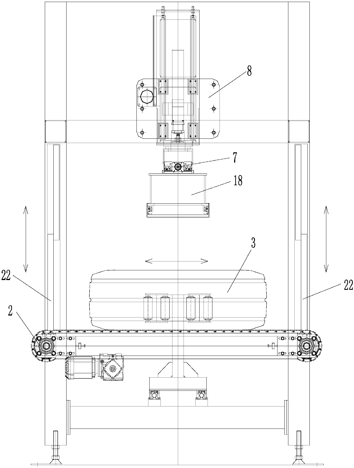 Full-automatic laser code engraving machine for tires