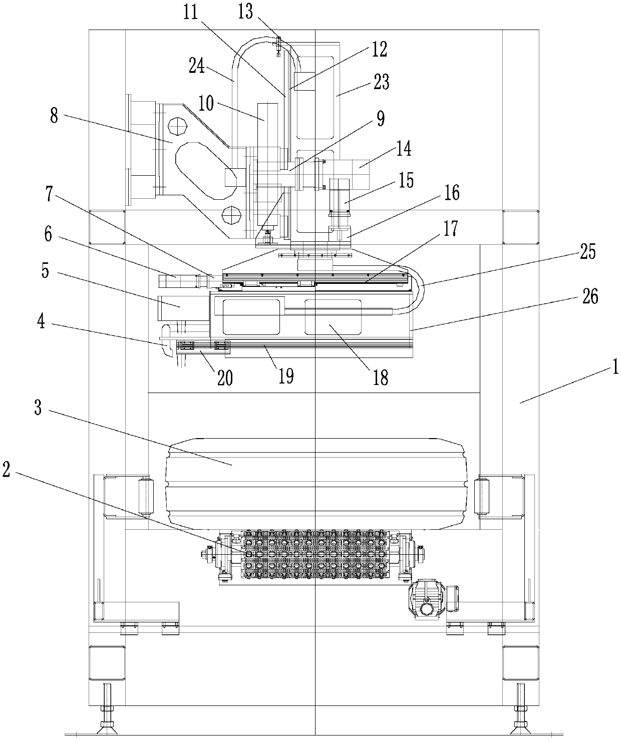 Full-automatic laser code engraving machine for tires