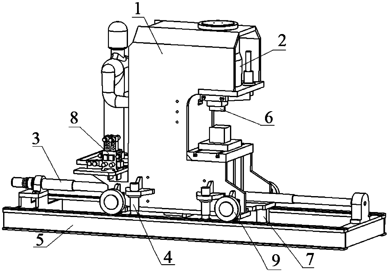 Self-moving pipe orifice correction hydraulic machine
