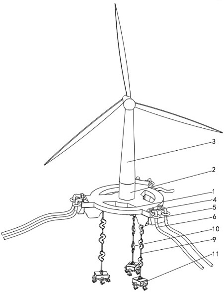 Offshore floating type wind generating set and using method