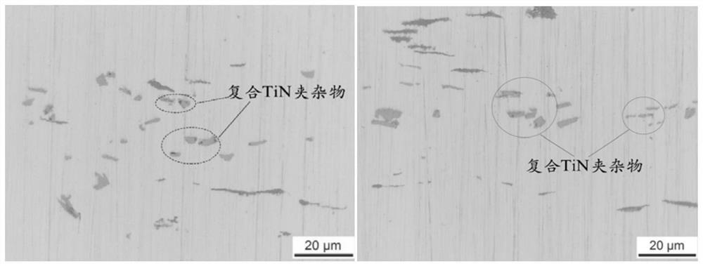 RH (Ruhrstahl Heraeus) refining process for inhibiting 20CrMnTi steel from generating large-size TiN-containing composite inclusions