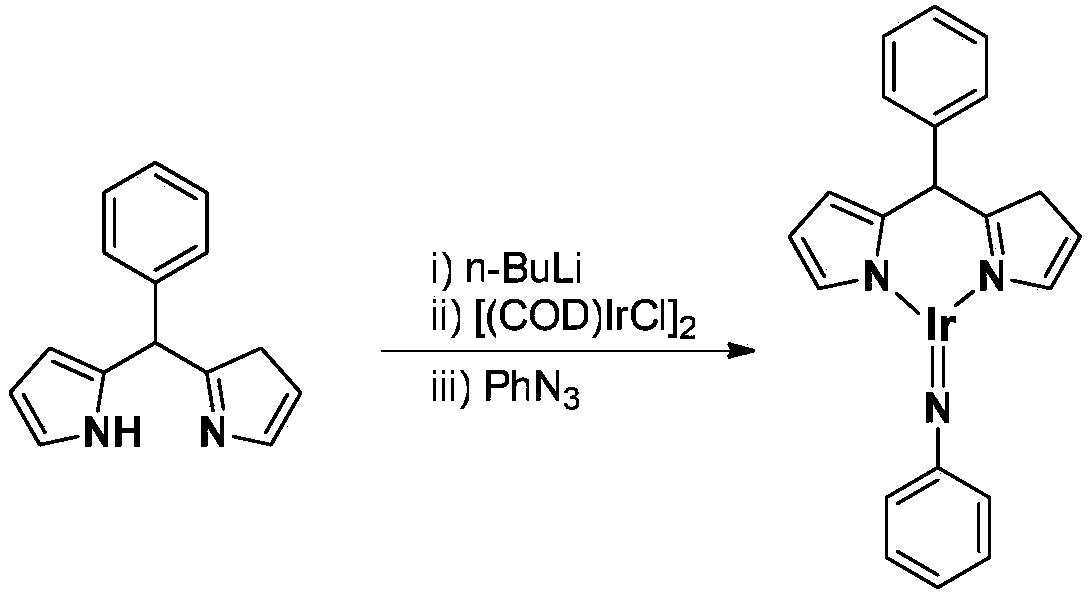 Trivalent iridium imine complex containing iridium nitrogen double bonds, preparation method and application of trivalent iridium imine complex