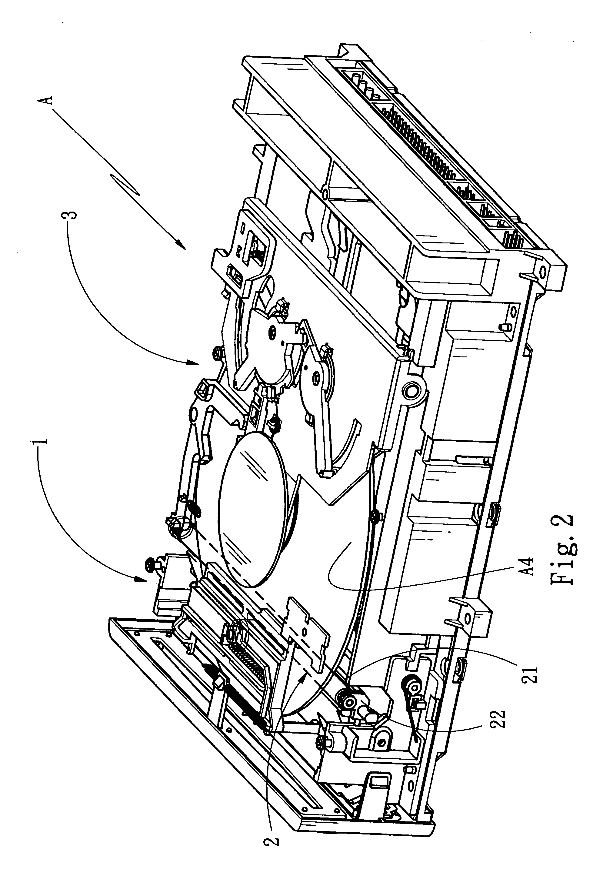 Disc-conveying structure of a slot-in optical disc device