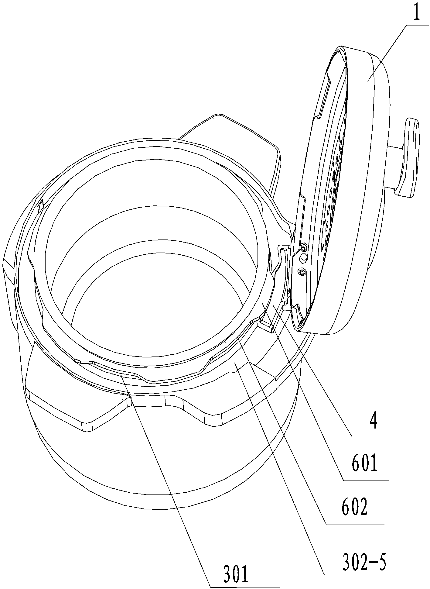 Pressure cooker cover opening/closing mechanism and pressure cooker