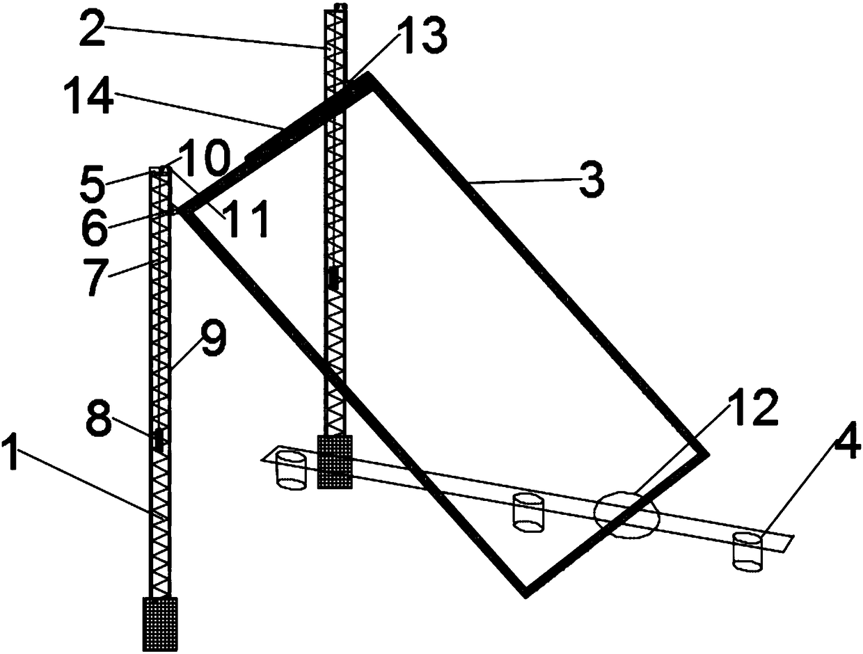 Double-mast-type tracking photovoltaic support