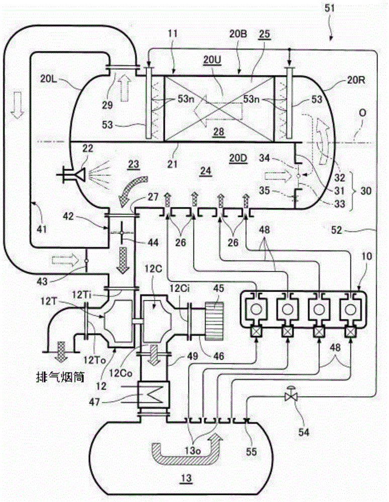 Exhaust gas denitration equipment for reciprocating engine