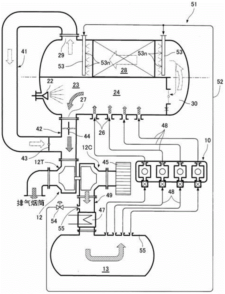 Exhaust gas denitration equipment for reciprocating engine