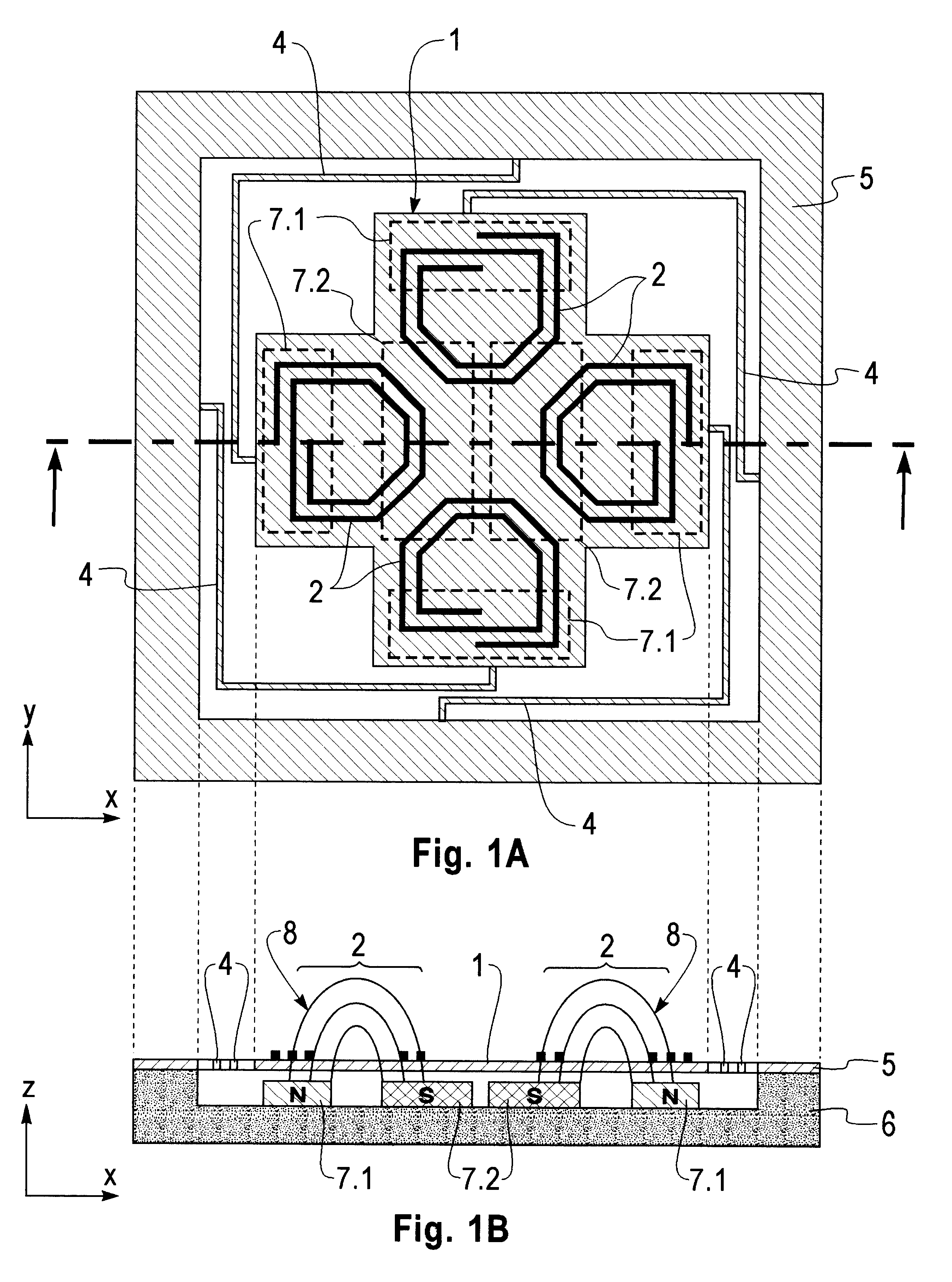 Magnetic scanning or positioning system with at least two degrees of freedom