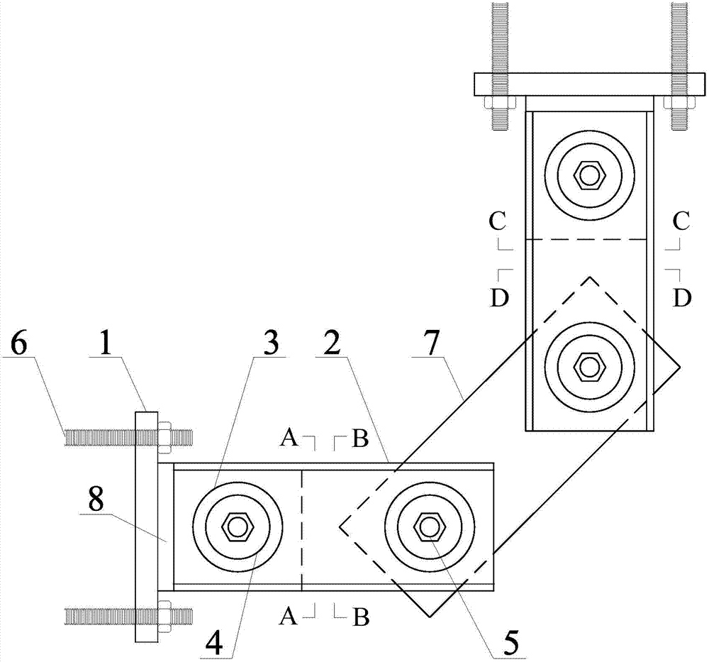 Friction energy dissipation beam falling prevention device