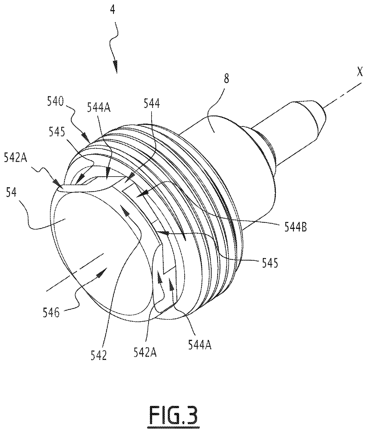 Valve, system for application of covering product including such a valve and dedicated mounting and dismounting tool