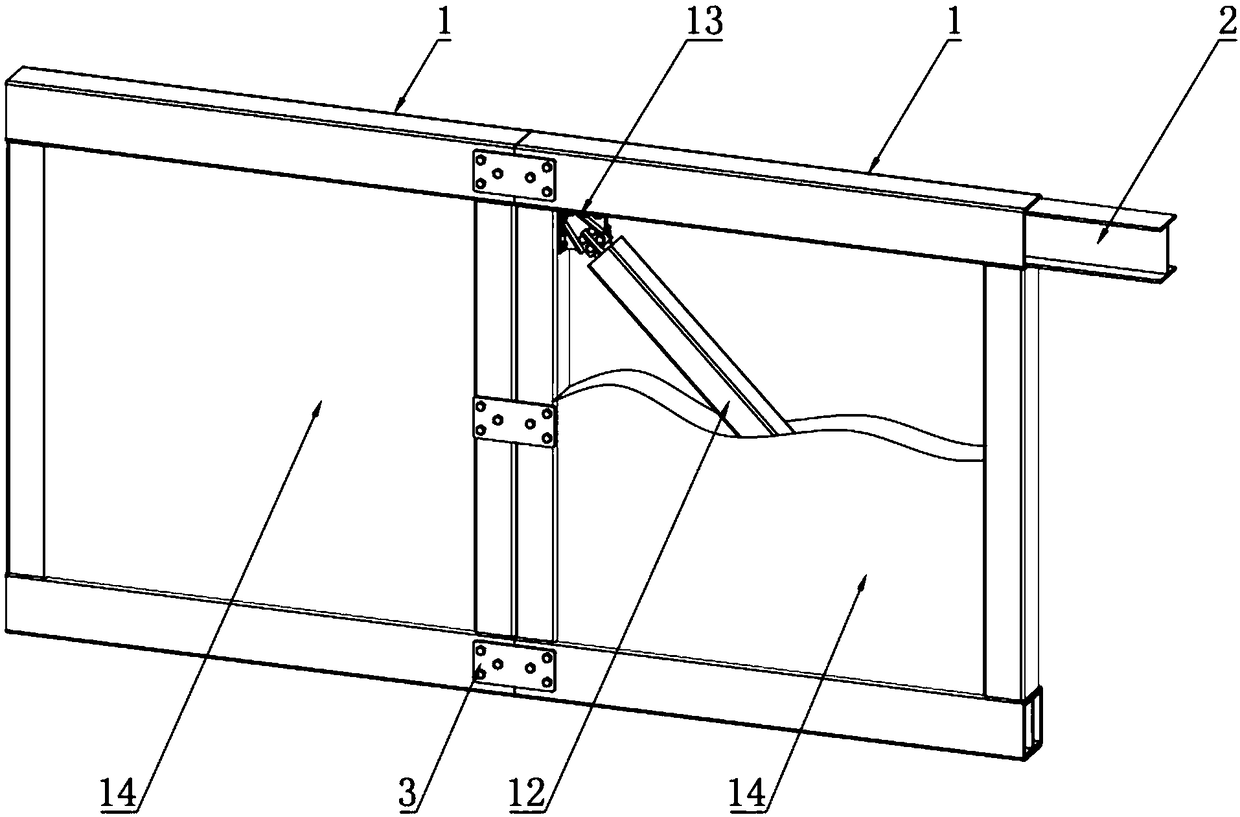 Shock-absorbing prefabricated assembling-type wall body and construction method thereof