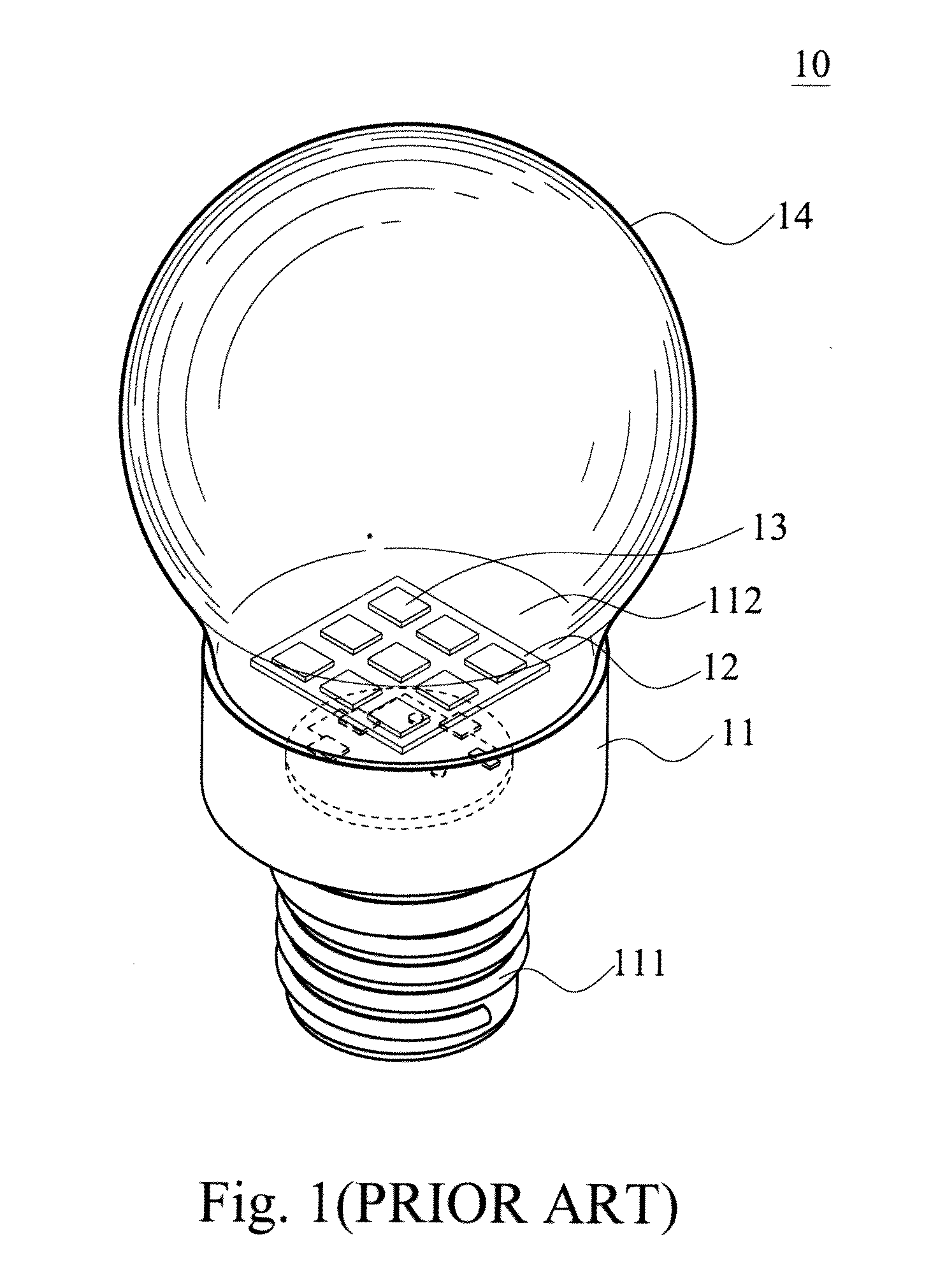 Uniform light emitting lamp structure