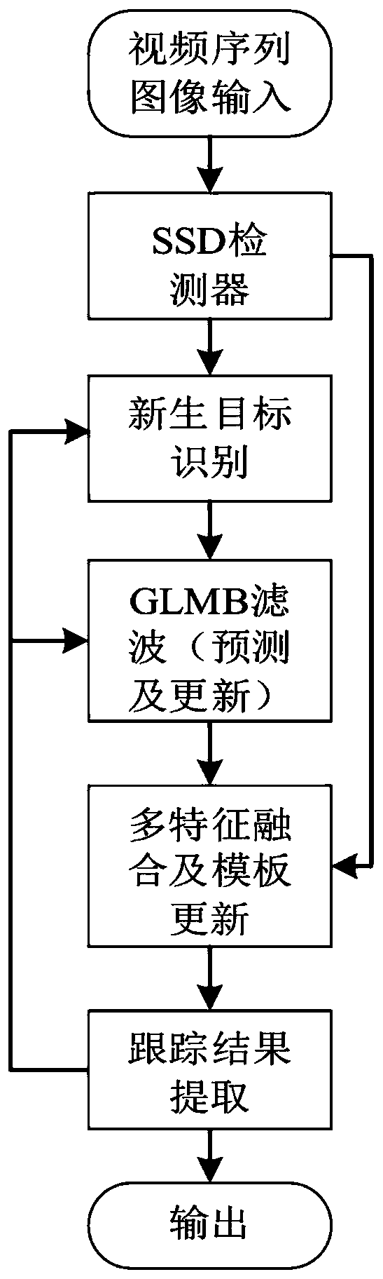 Generalized label multi-Bernoulli video multi-target tracking method based on SSD detection