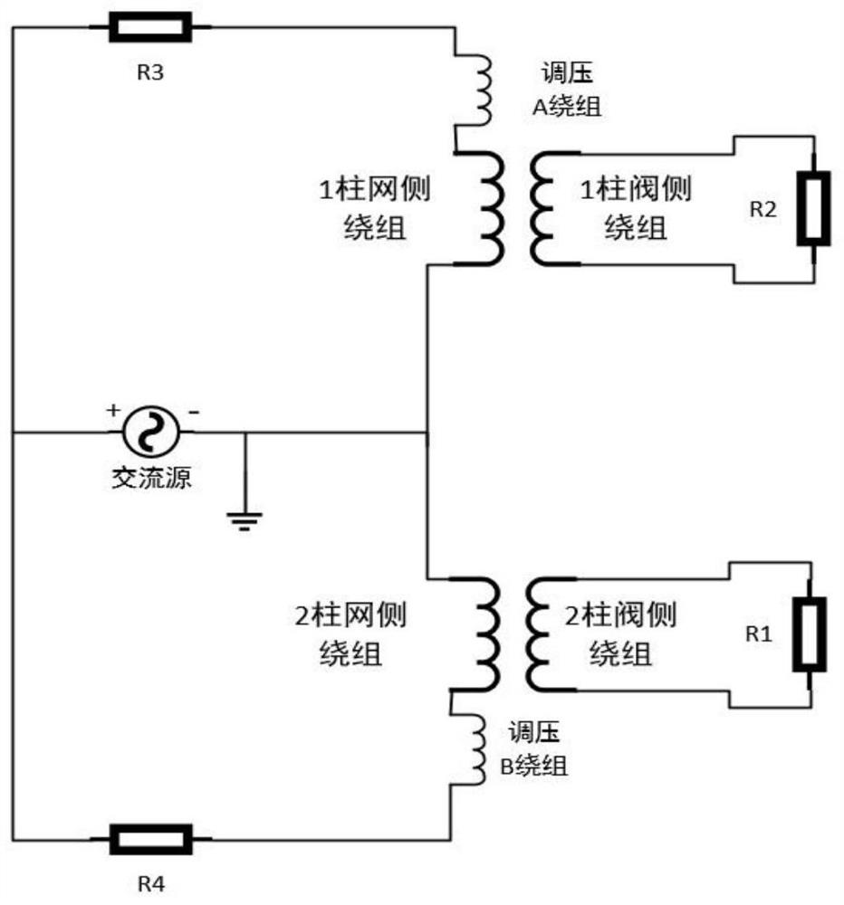 Converter transformer regulating winding layout optimization method based on space magnetic field distribution