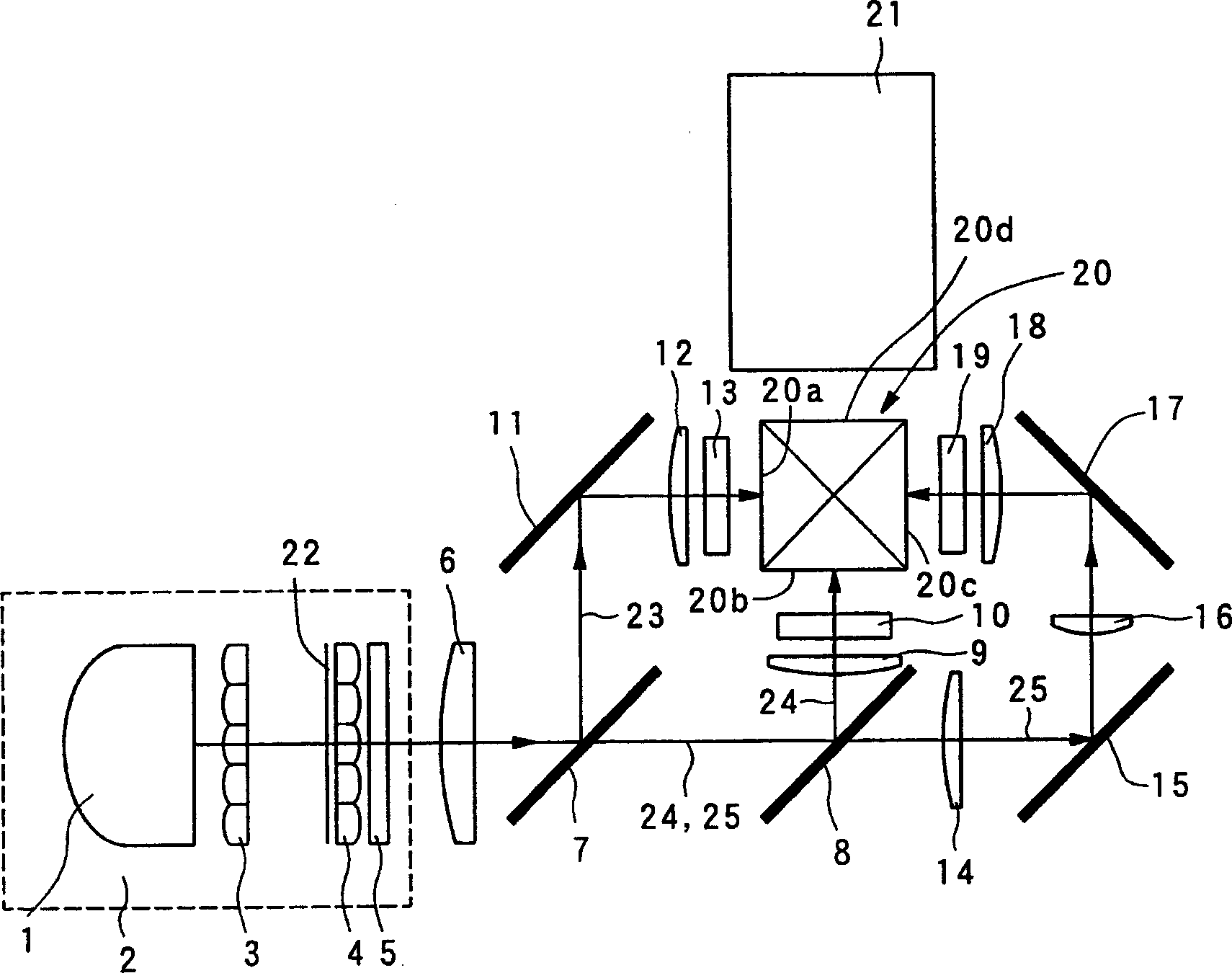 Lighting device and projection type image display device