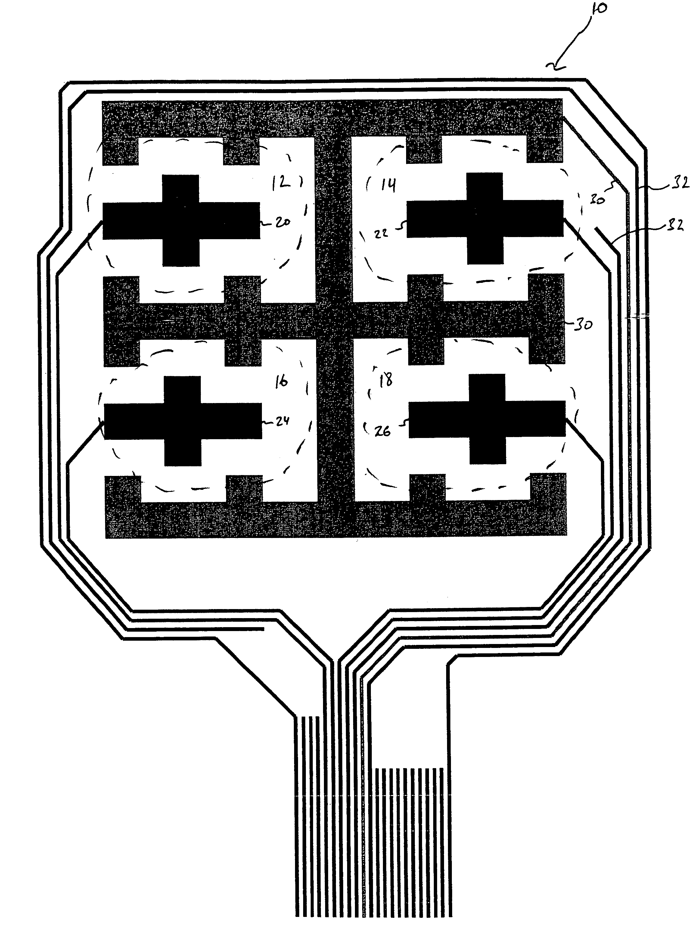 Single-layer touchpad having touch zones
