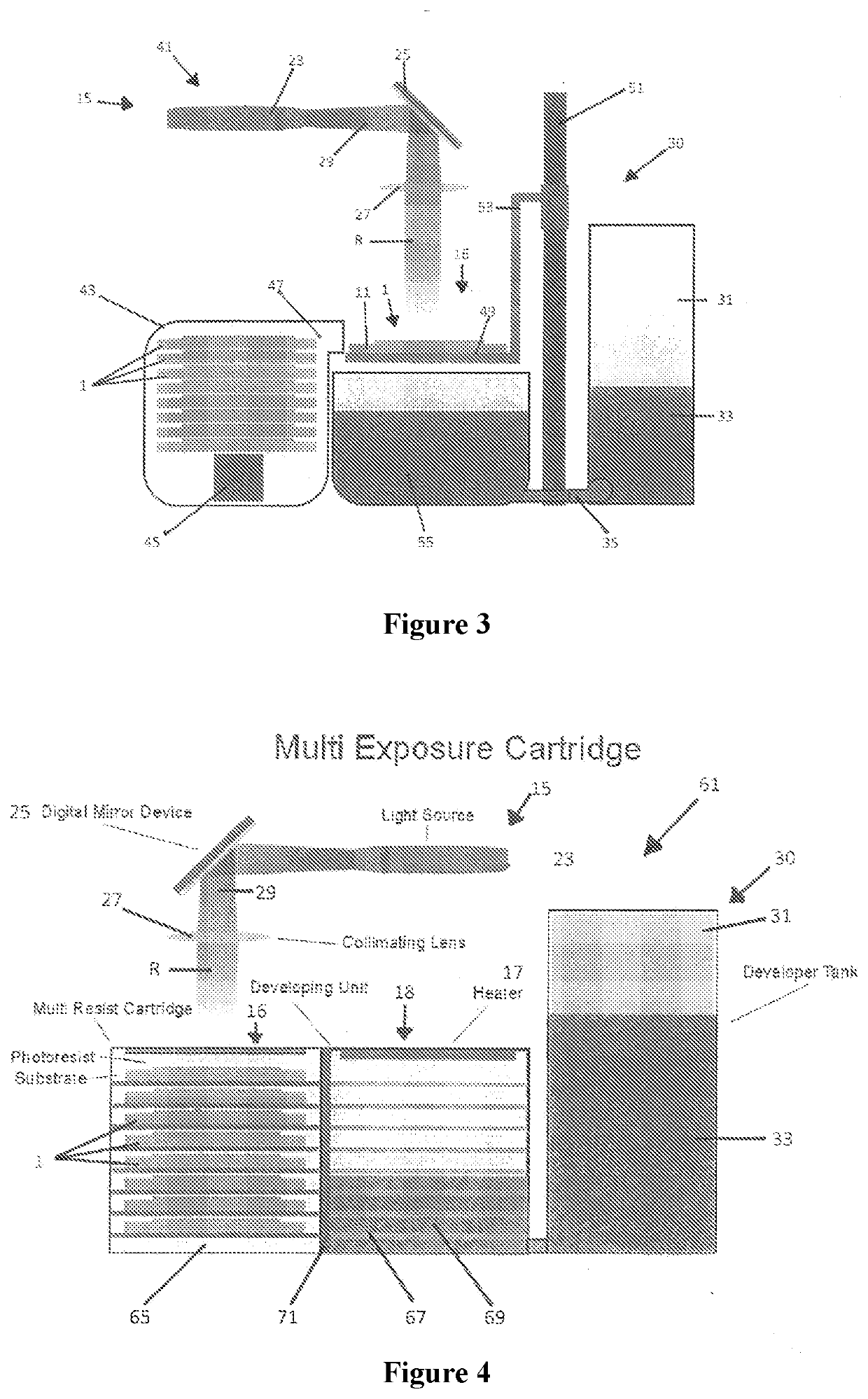 Apparatus for and method of manufacturing an article using photolithography and a photoresist