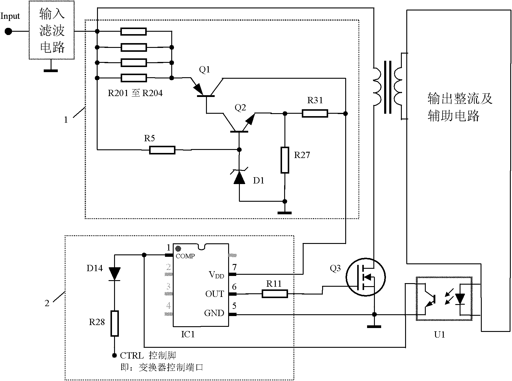 DC-DC converter with protection control port