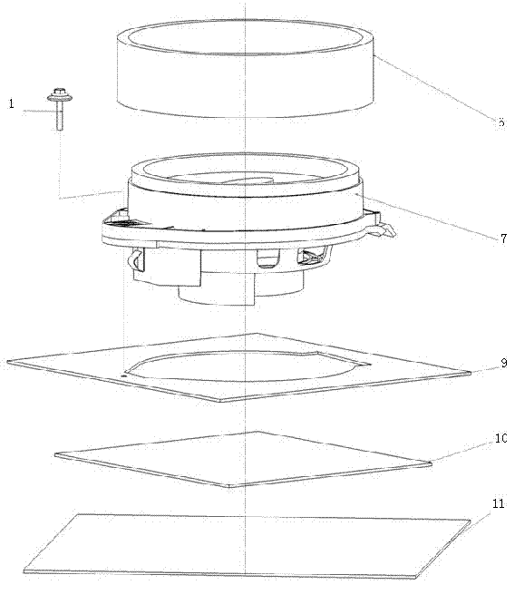 GM motor coaxial/ low pitch sounder loudspeaker device and manufacturing method thereof