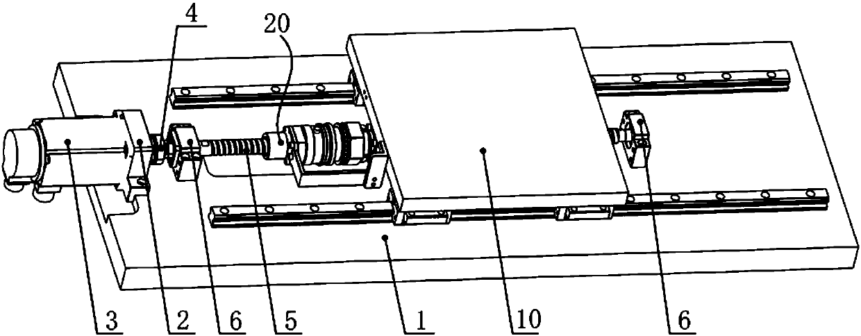 Double-nut ball screw pair preload adjustment and measurement device and linear feed system