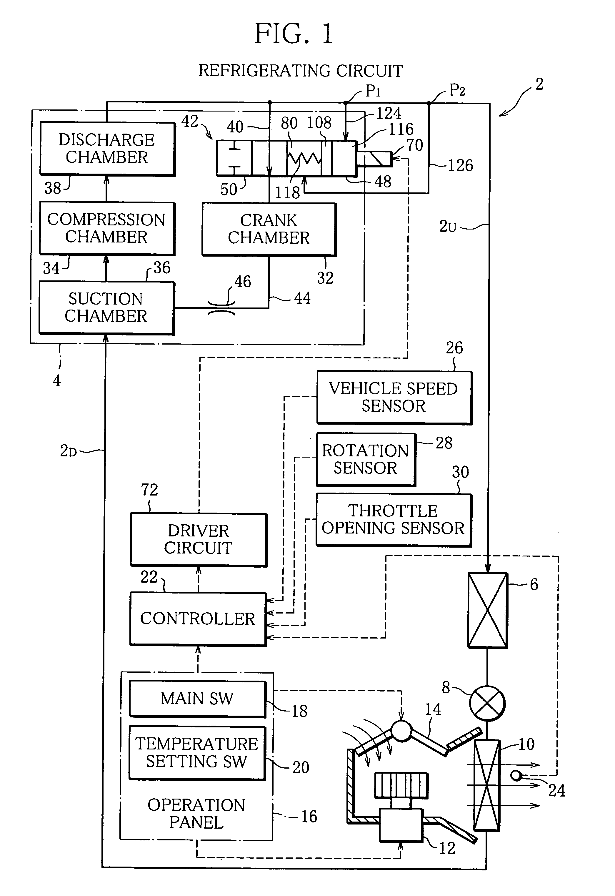 Control valve device for variable capacity type swash plate compressor