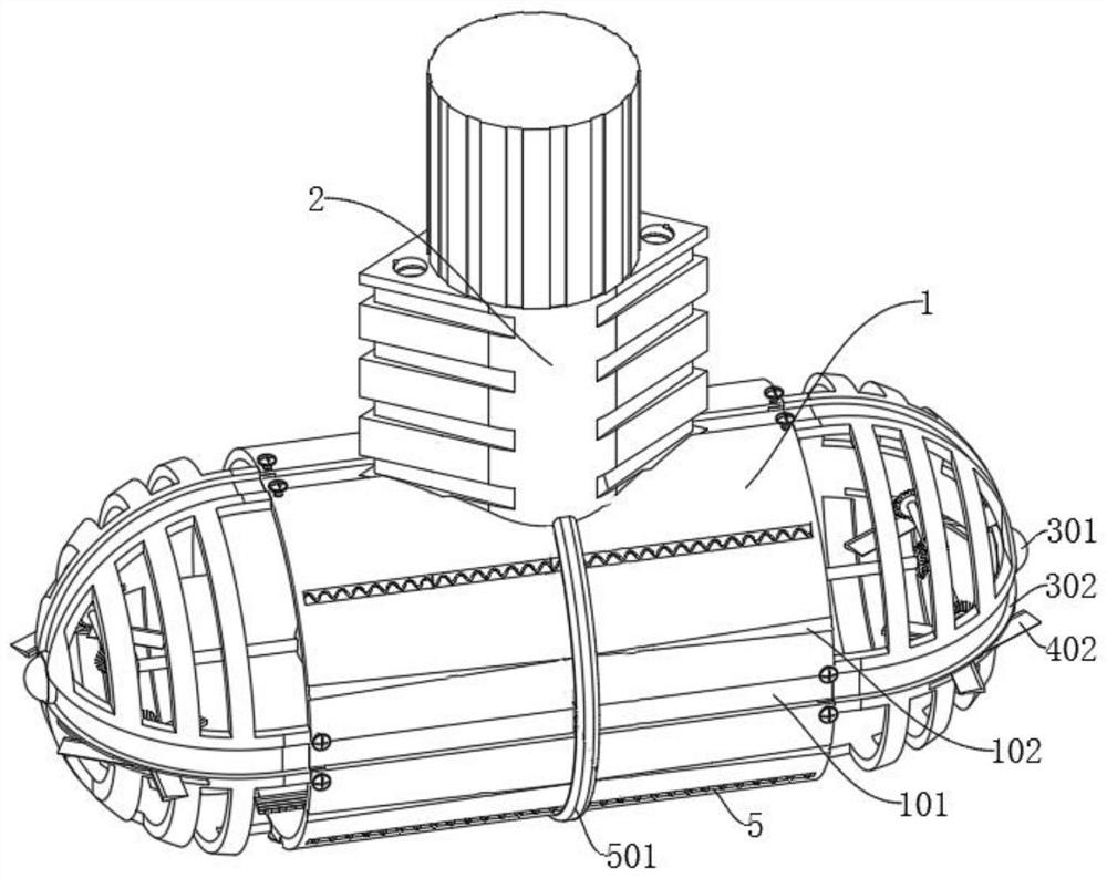 Lateral propeller with anti-winding function