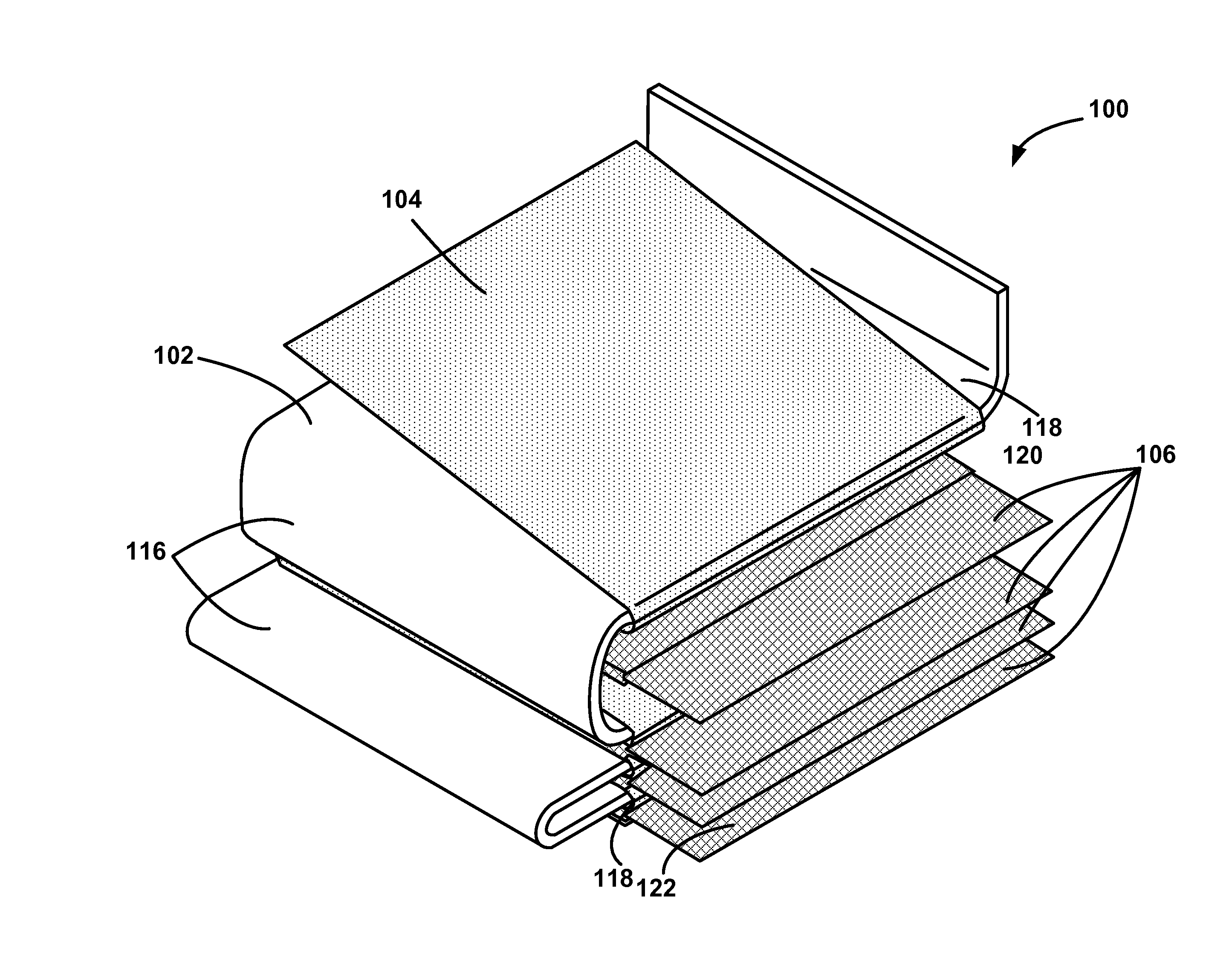 Electrochemical cell having a folded electrode and separator, battery including the same, and method of forming same
