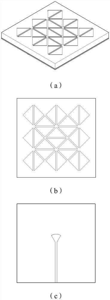 Low-profile broadband metasurface microstrip patch antenna and preparation method thereof