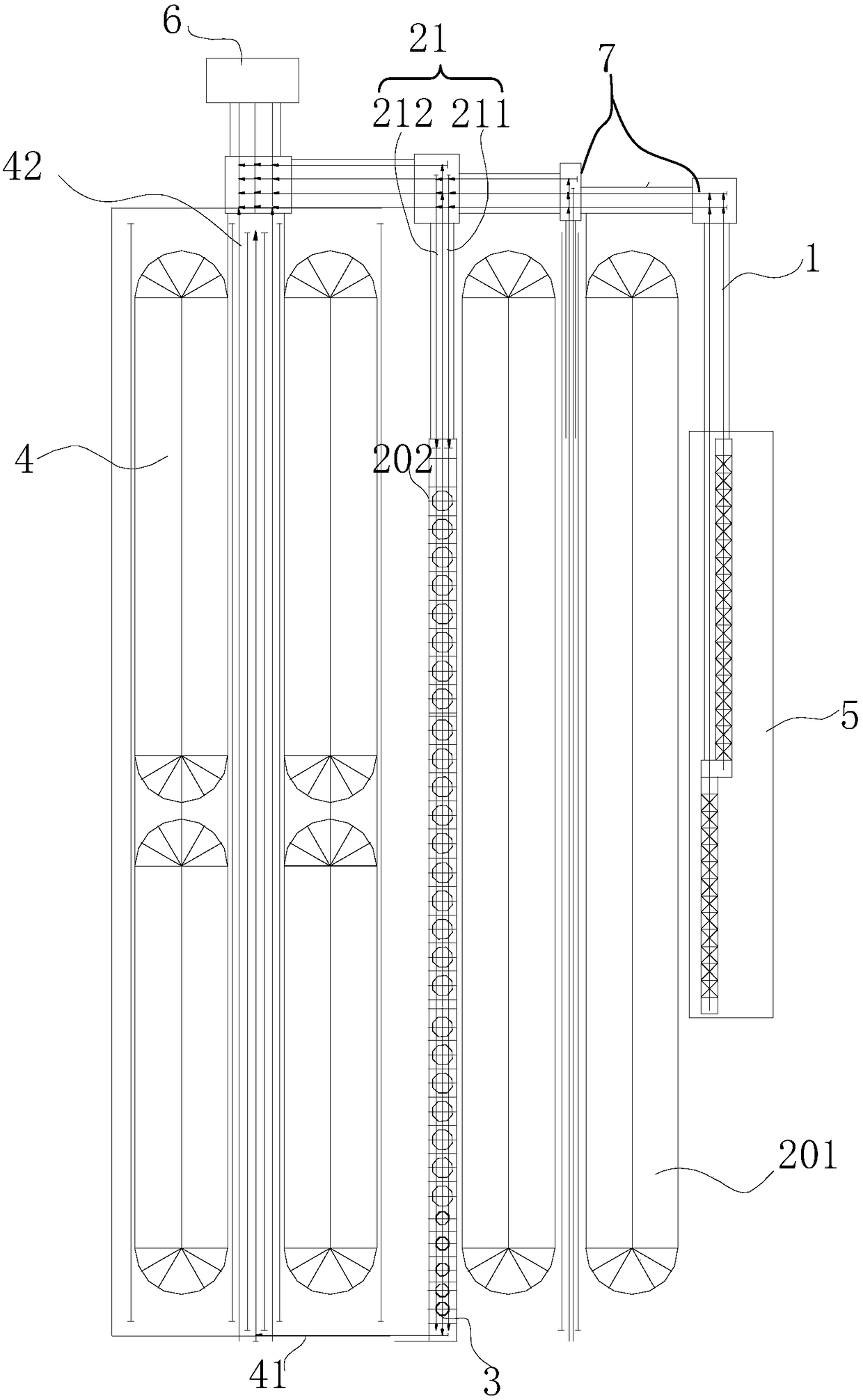 An optimal path conveying system and its raw material storage and mixing parallel production process