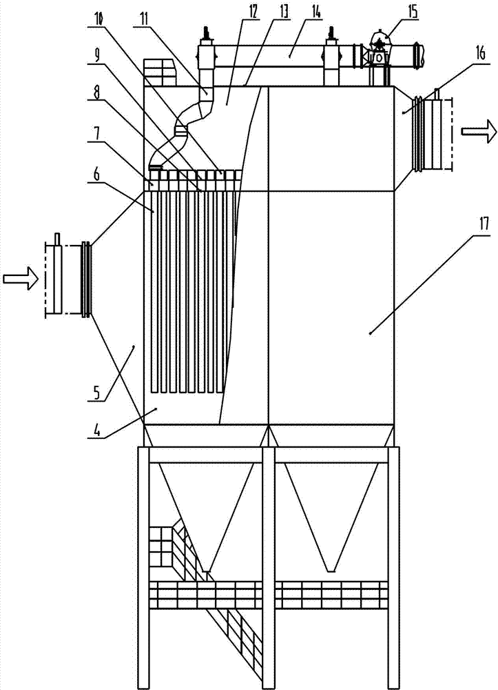 Rotary positioning and pulse back-blowing bag type dust remover and dust removing method thereof