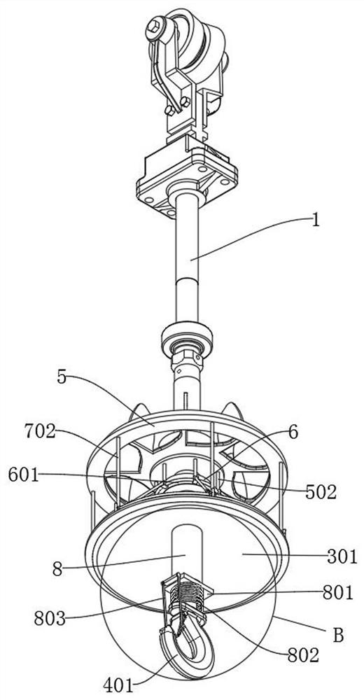 Lifting appliance with lifting hook and used for lifting of crane