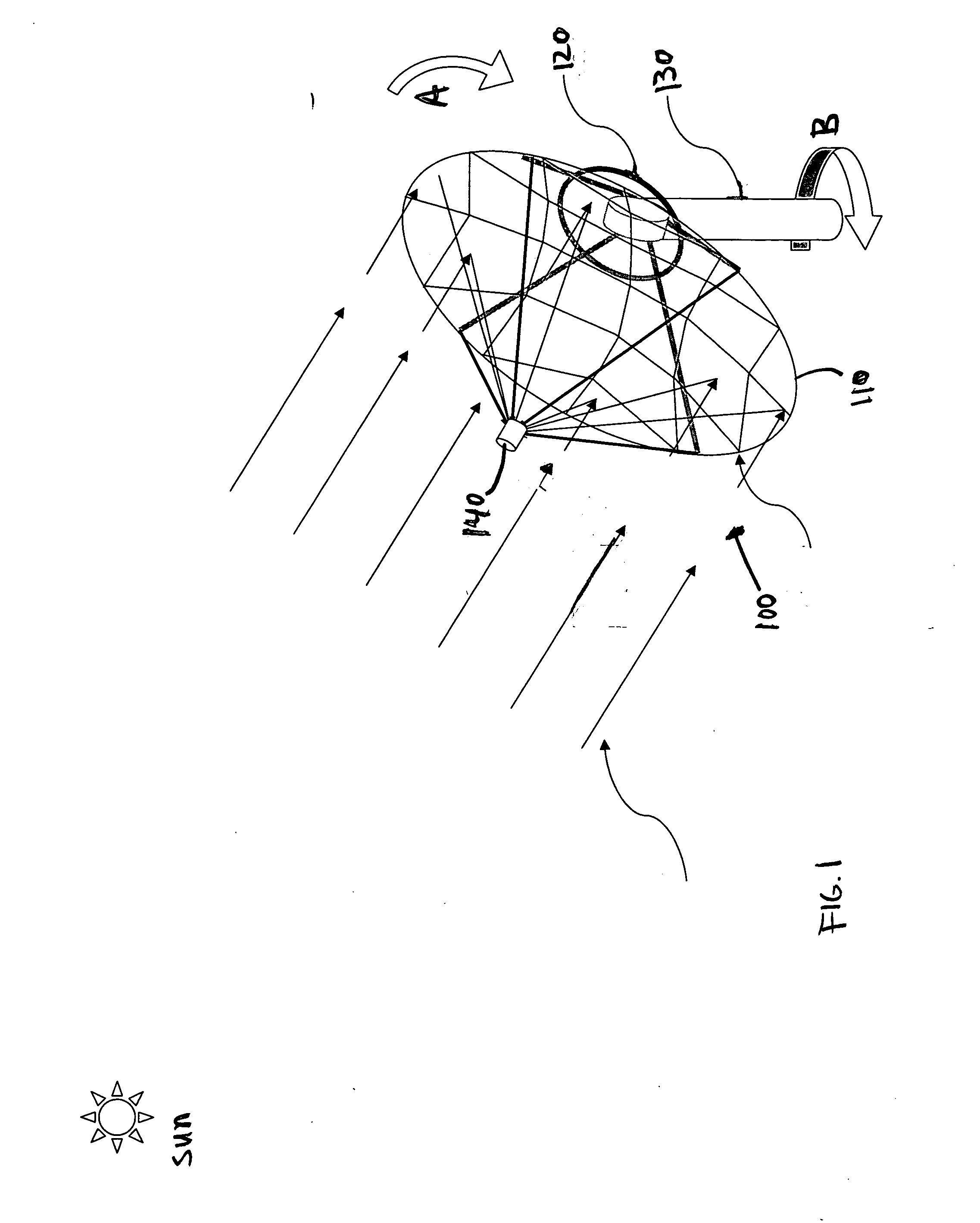 Aligned multiple flat mirror reflector array for concentrating sunlight onto a solar cell