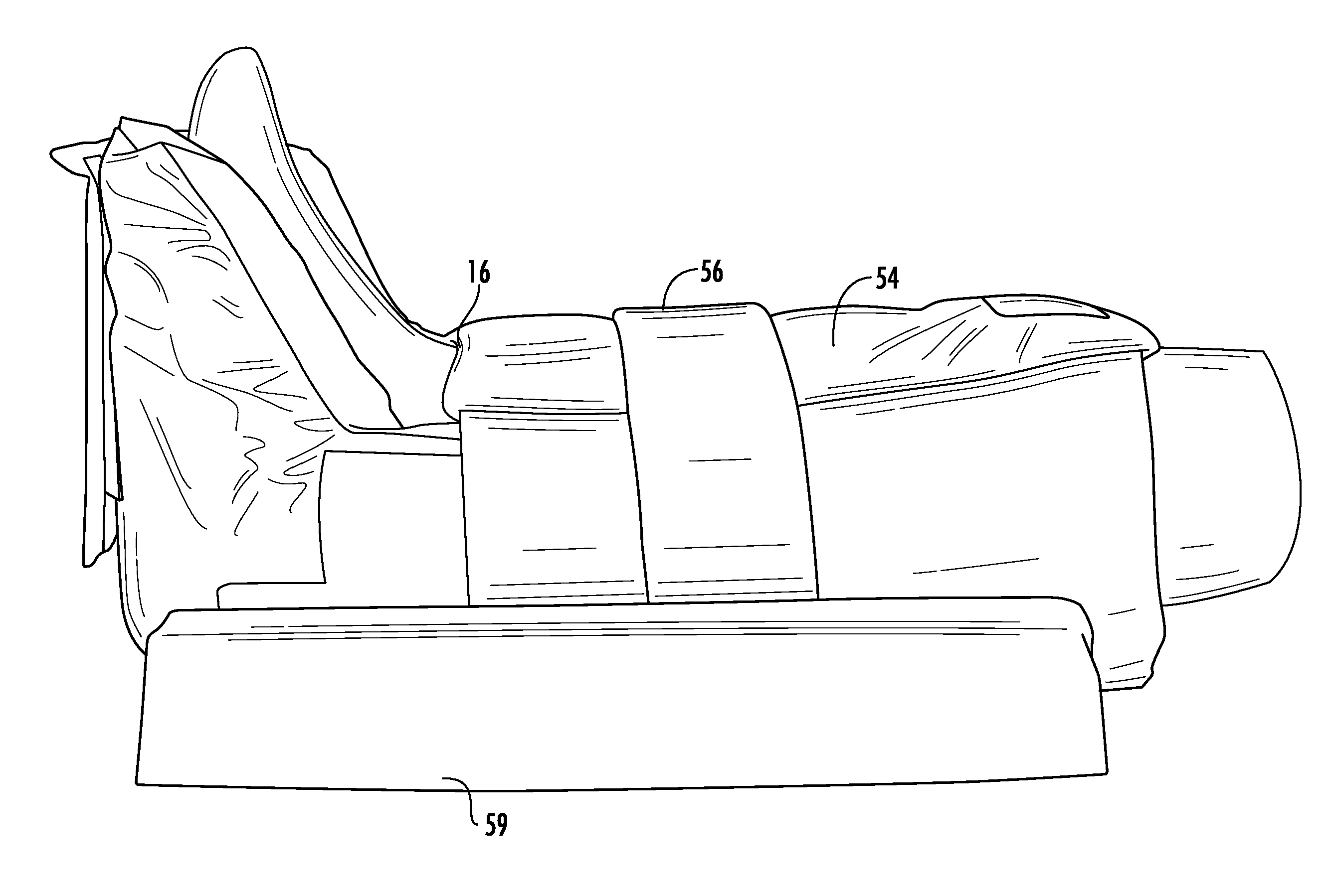 Compression device in combination with lower limb protection