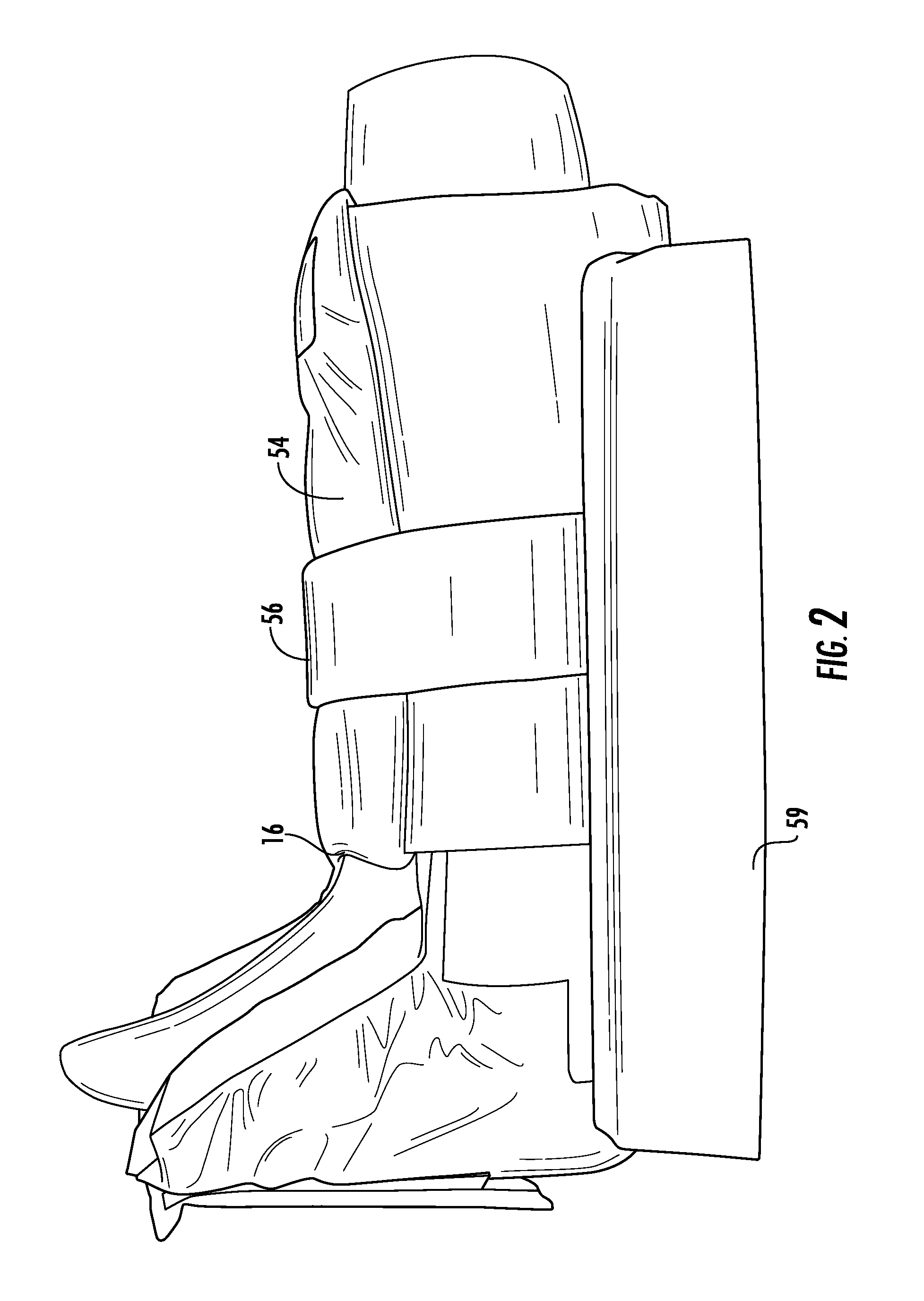 Compression device in combination with lower limb protection