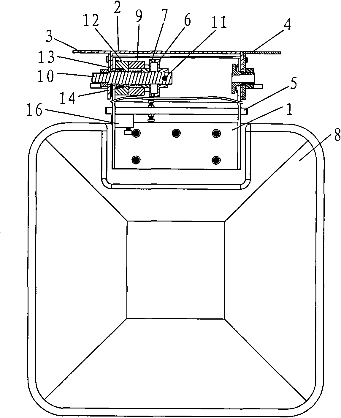 Rotating self-locking mechanism used for on-board liquid crystal television screen