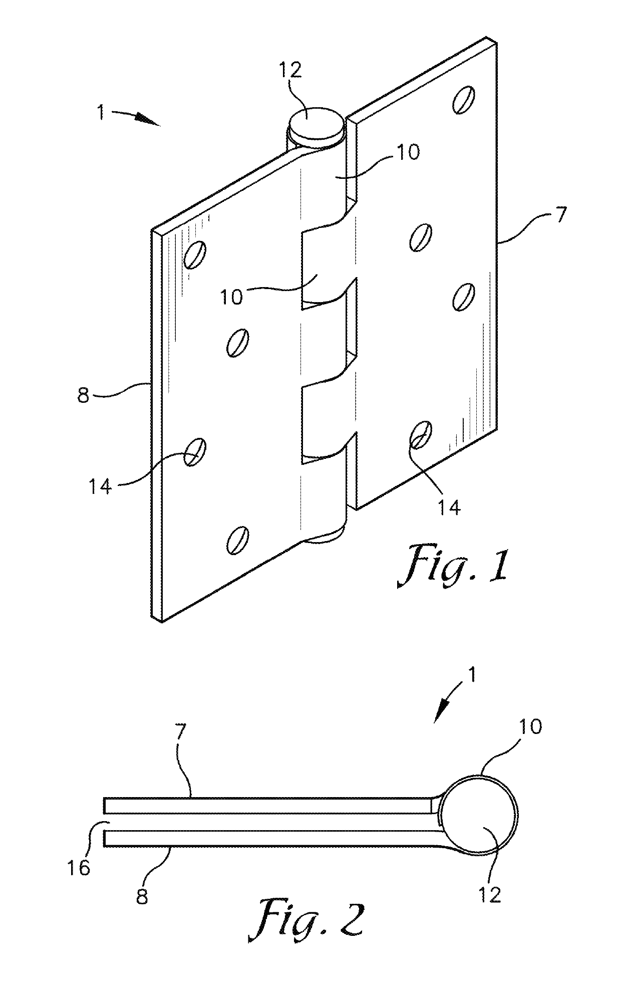 Door hinges and method for rehanging a door to realign the door in relation to a door jamb