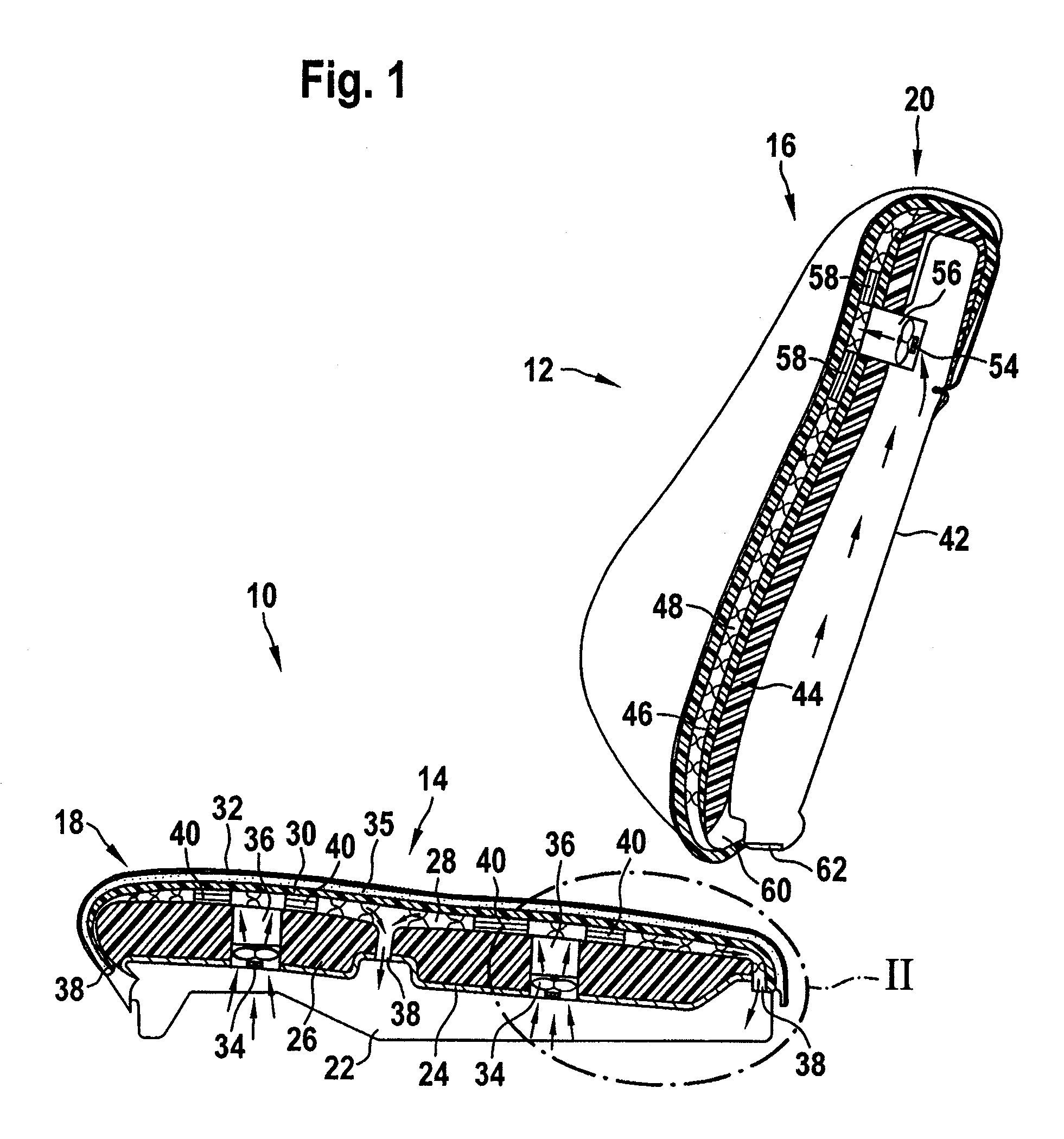 Motor Vehicle Seat Provided With a Ventilation Device