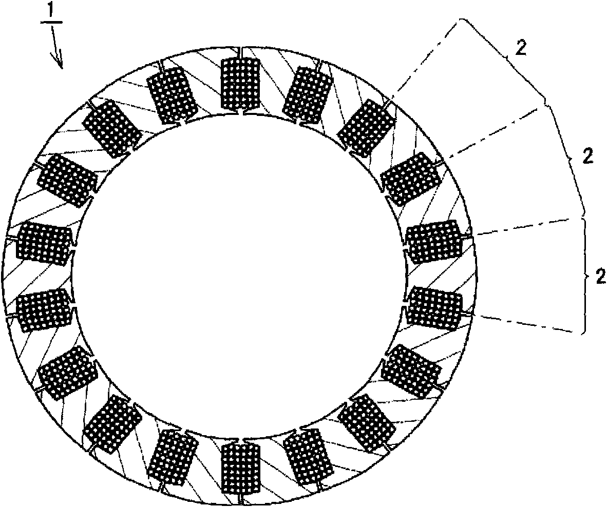 Split stator for electric motor and method for producing the same