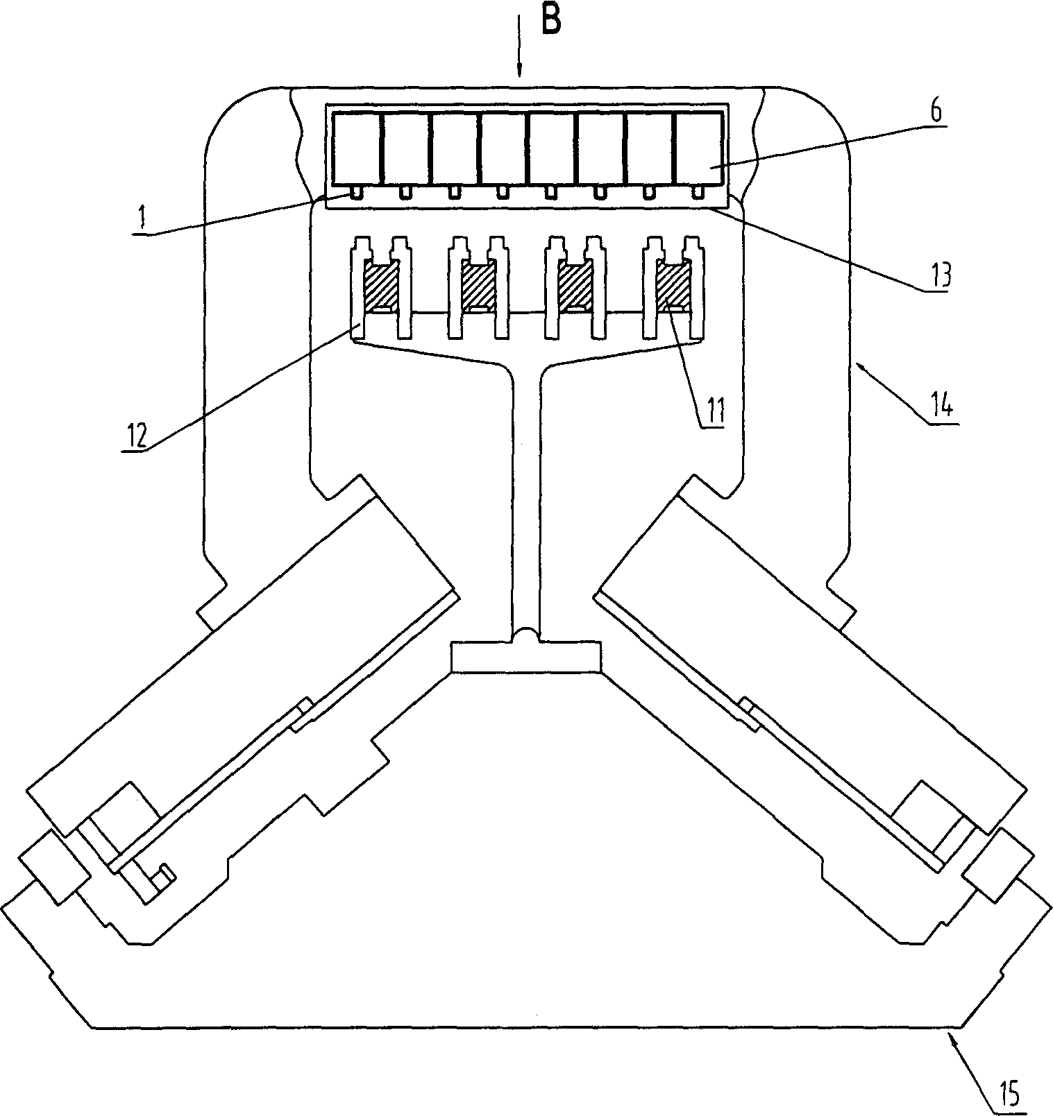 Electromagnet for controlling shuttle box of weft machine