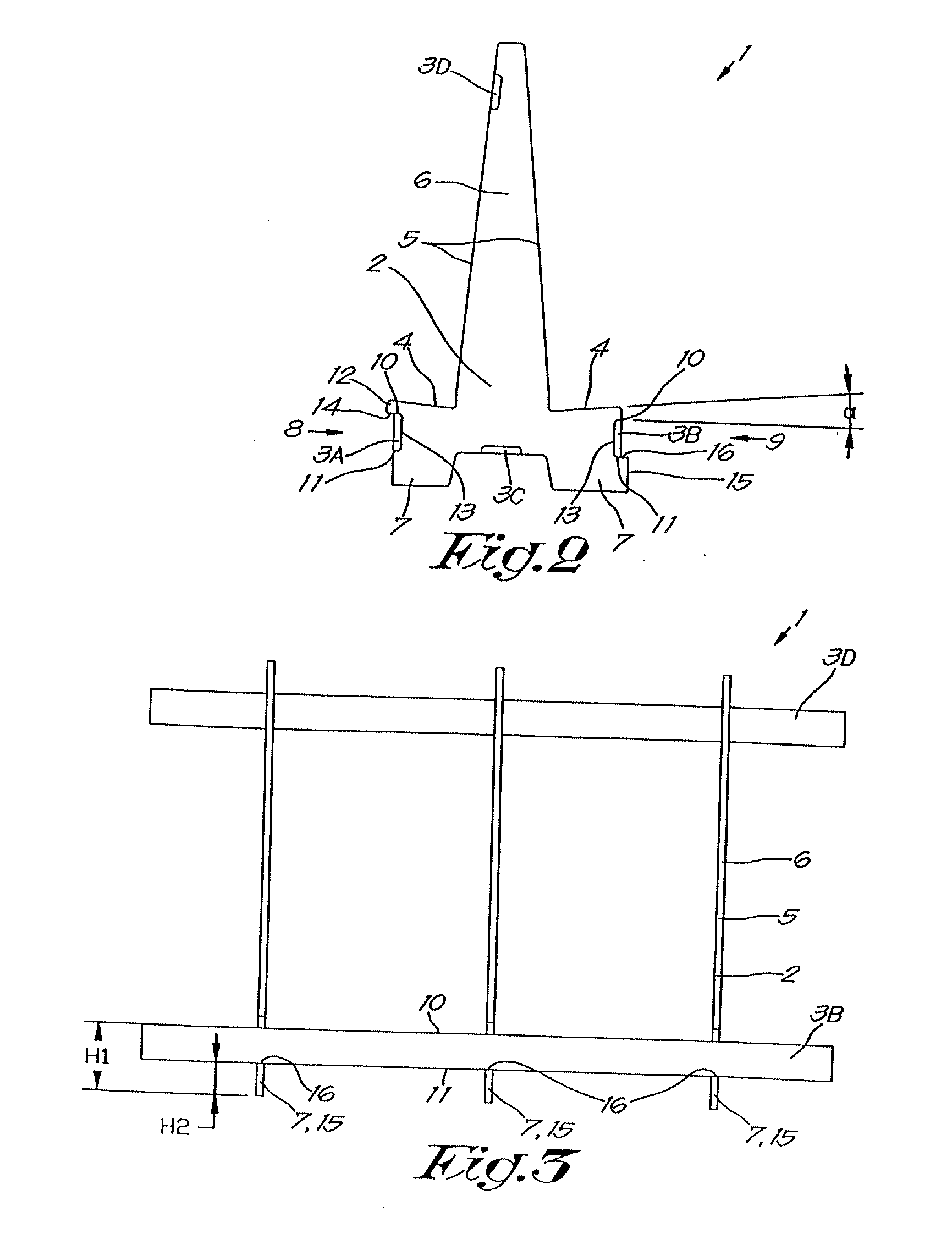 Element for the storage, handling and transport of essentially sheet-form objects
