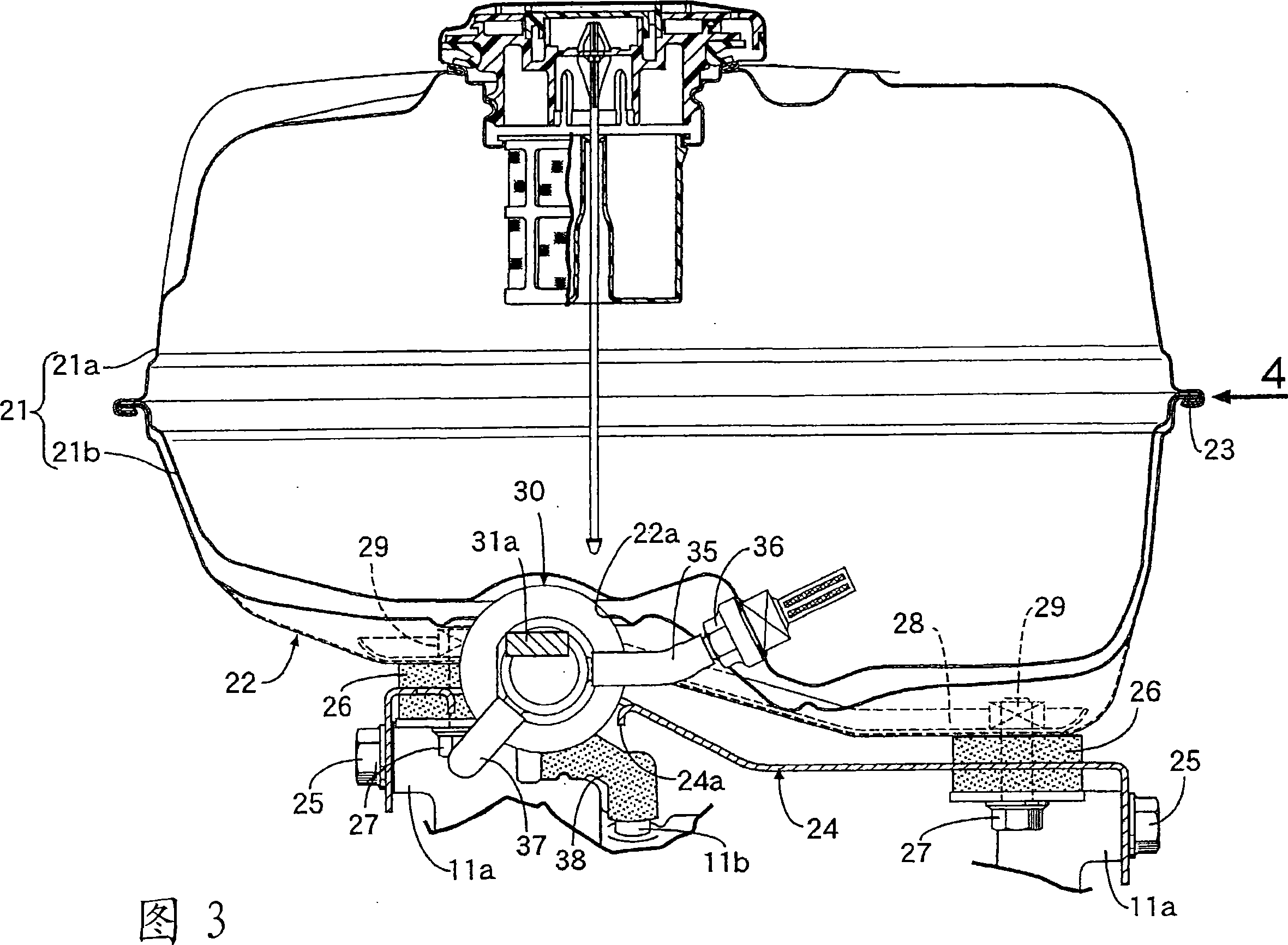 Engine gas-liquid separation device