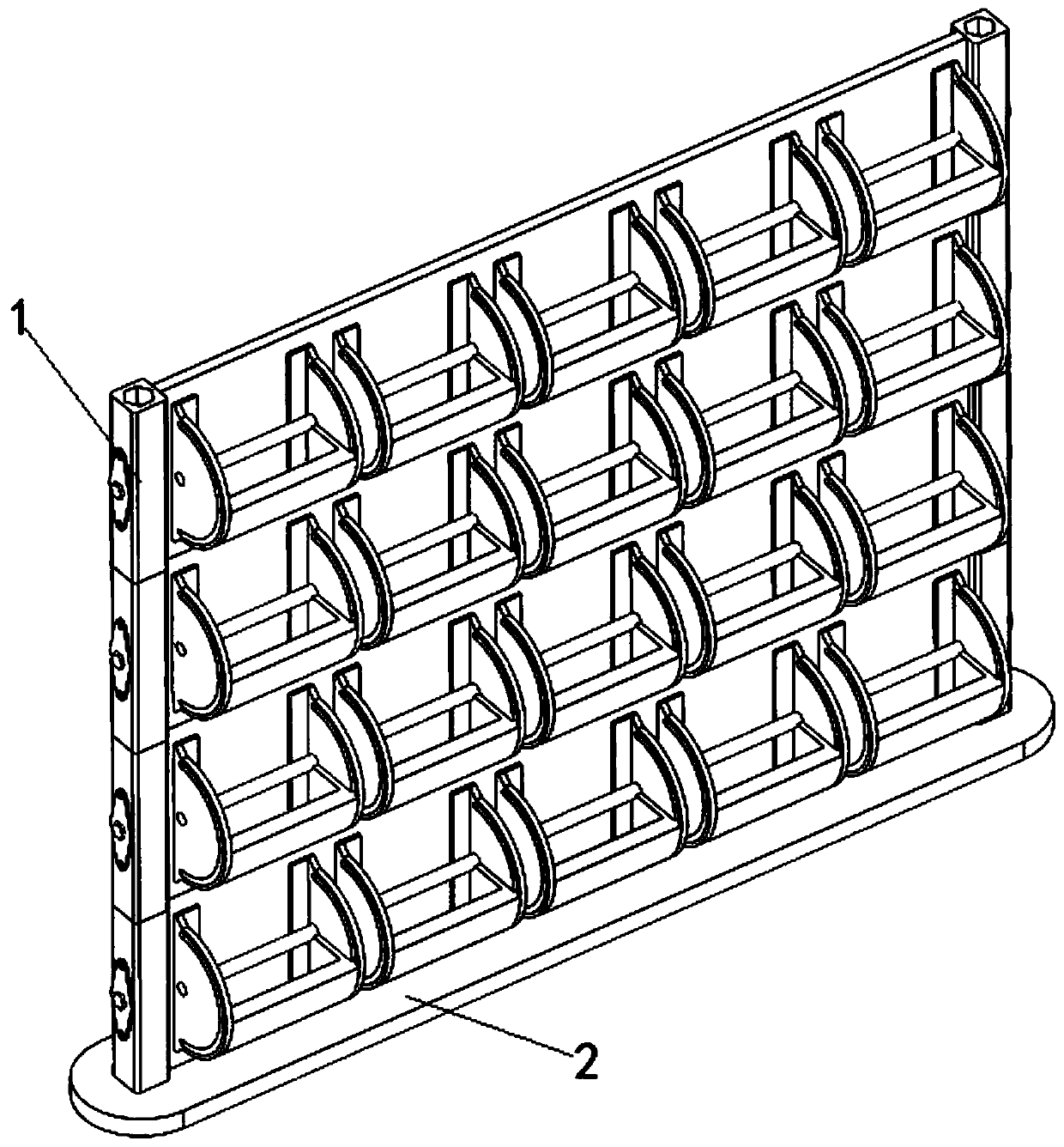 A generator set assembly tool storage rack